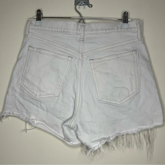 A+F The 4” Mom Short High Rise Off White Denim Shorts - Picture 9 of 12